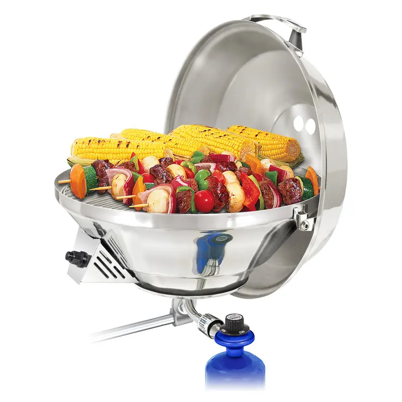 Magma A10-217-3 3-Burner Marine Gas Grill – Party-Size 17-Inch Kettle Design [A10-217-3] 1