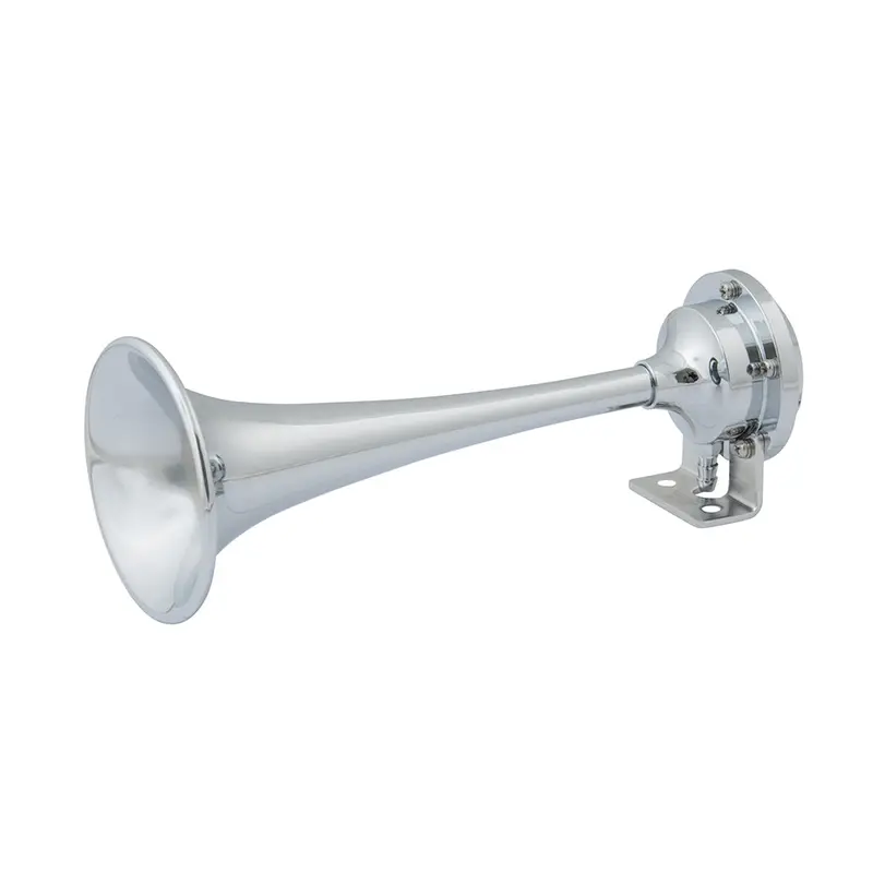 Marinco 12V Chrome Mini Air Horn – Single-Trumpet Marine Sound Signal [10107] 1