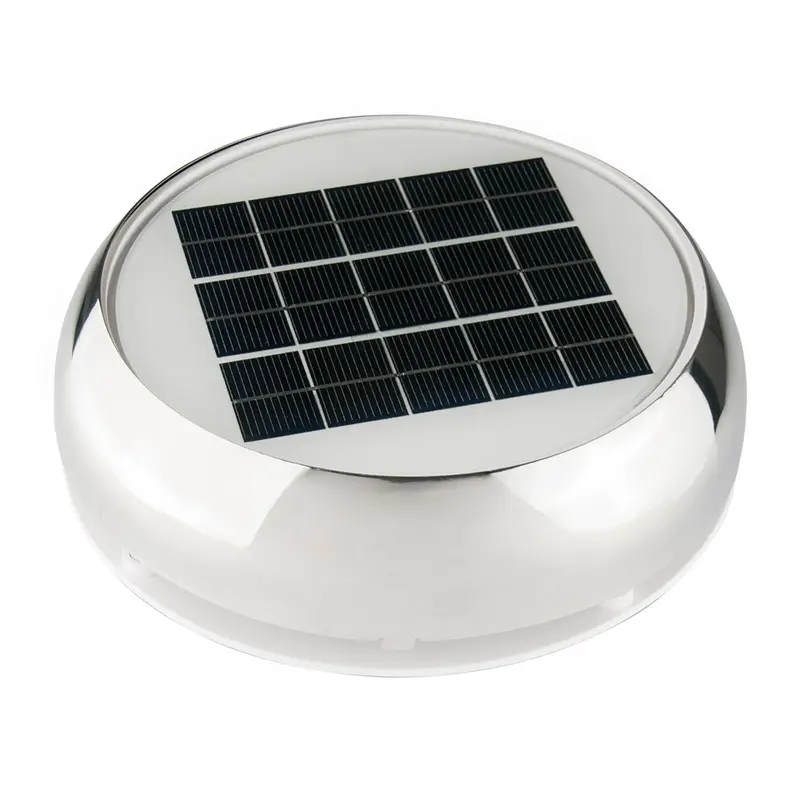Marinco 4-Inch Solar-Powered Day/Night Vent – Stainless Steel [N20804S] 1