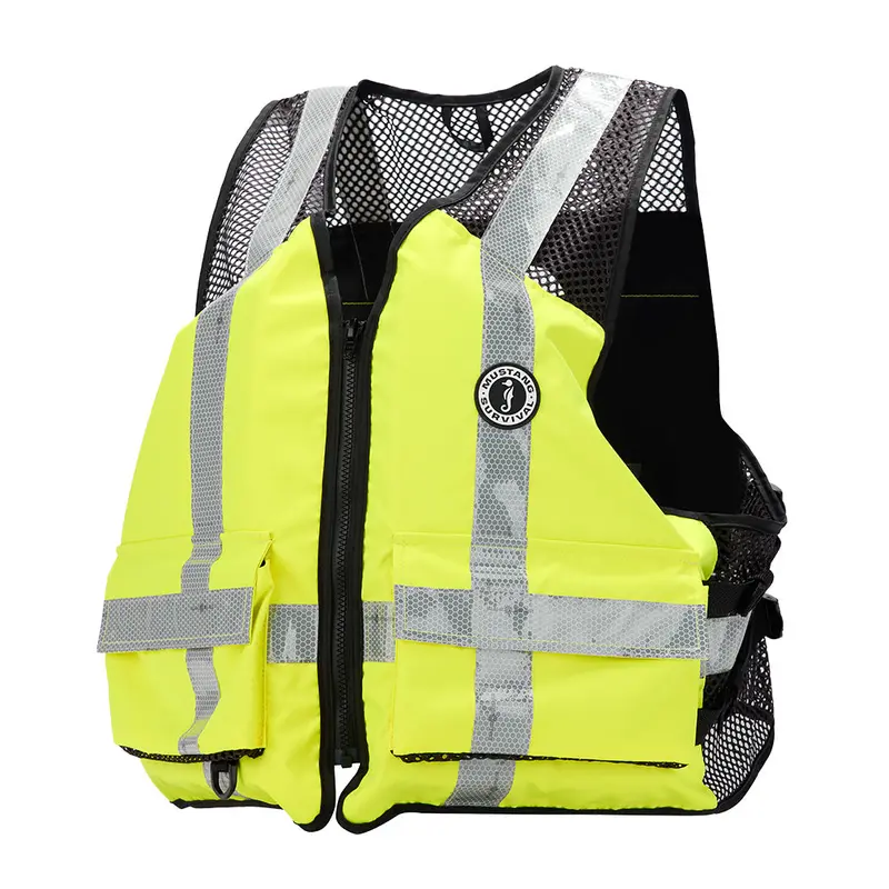 Mustang Industrial Hi-Visibility Mesh Safety Vest – Fluorescent Yellow-Green, Size S/M 1