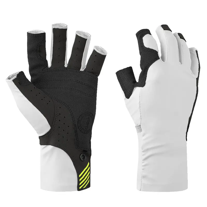 Mustang Traction Uv-Resistant Open-Finger Gloves – White/Black, Small 1