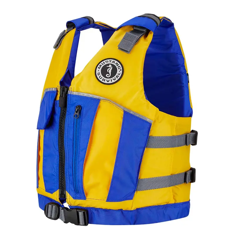 Mustang Youth Reflex Foam Life Vest – Yellow/Royal Blue 1