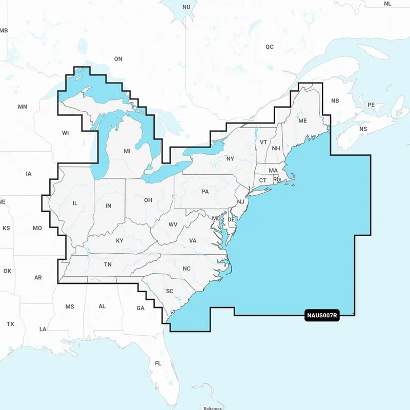 Navionics+ Chart Card: Eastern United States (Naus007R) 1
