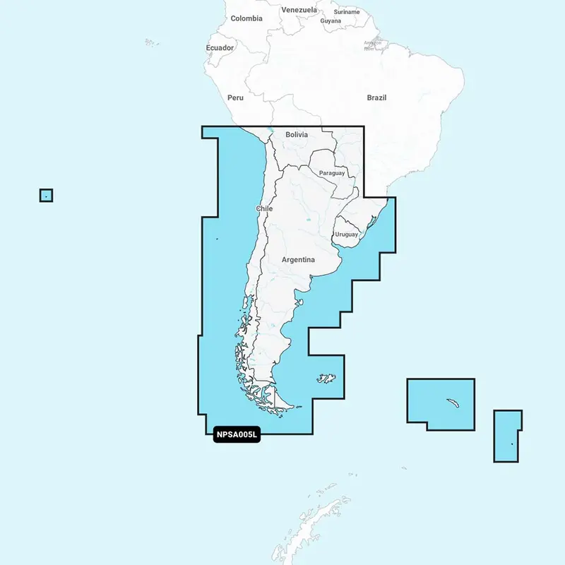 Navionics Platinum+ Chart Card: Chile, Argentina & Easter Island (Npsa005L) 1