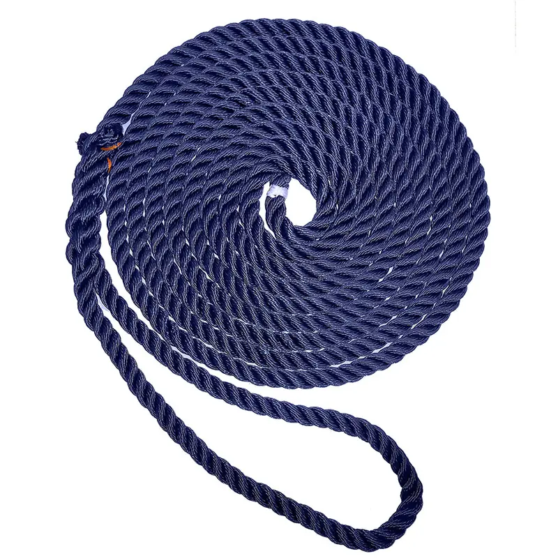New England Ropes 1/2" Premium 3-Strand Dock Line – 15 Ft, Navy Blue [C6053-16-00015] 1
