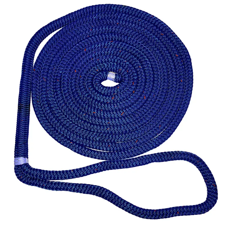 New England Ropes 5/8" Double-Braid Dock Line – 15 Ft, Blue With Tracer [C5053-20-00015] 1