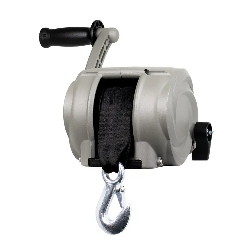 Powerwinch Premier Series 2000 Lb Manual Winch With 8-Inch Crank Arm – Saltwater Silver Finish [21300-W-2000-8-S-R] 1