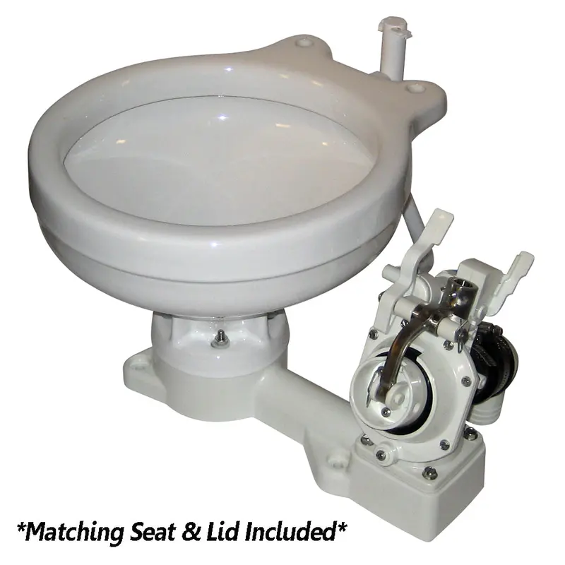 Raritan 25M00 Manual Fresh Head Toilet – Marine-Size, Right-Hand Operation, Freshwater Flush 1