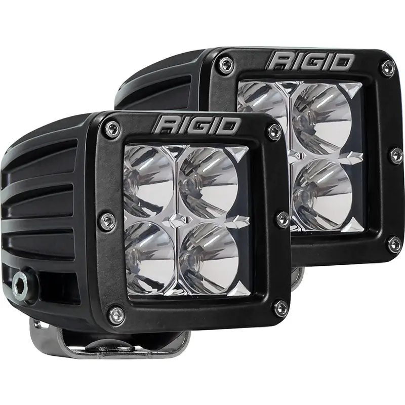 Rigid D-Series Pro Hybrid-Spot Led Kit – Dual Black Fixtures, Focused Long-Range Beam 1