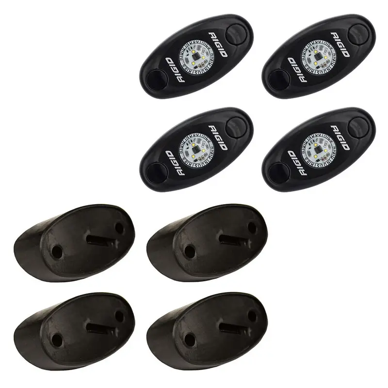 Rigid Industries A-Series Rock Light Kit: 4-Piece Red Led Set 1