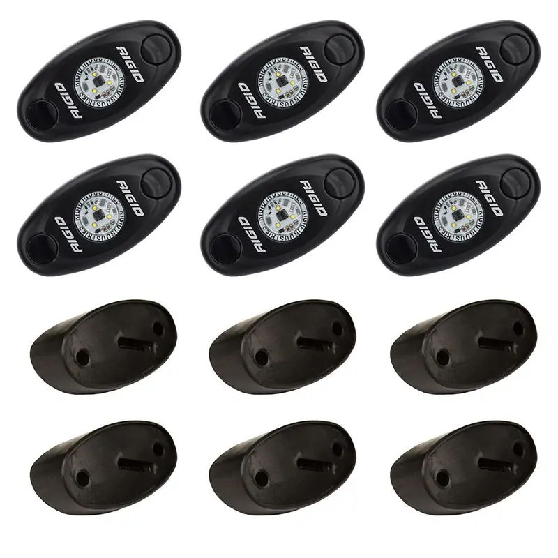 Rigid Industries A-Series Rock Light Kit: 6-Piece Amber Led Set 1