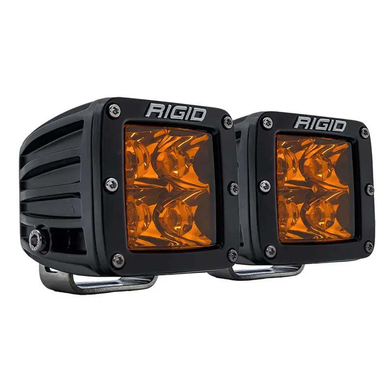 Rigid Industries D-Series Led Spot Light Pair With Amber Pro Lens 1