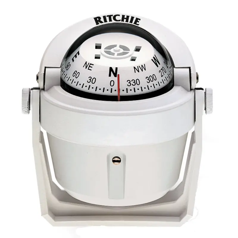 Ritchie Explorer B-51W Magnetic Compass — Bracket-Mounted, White Dial (Model B-51W) 1