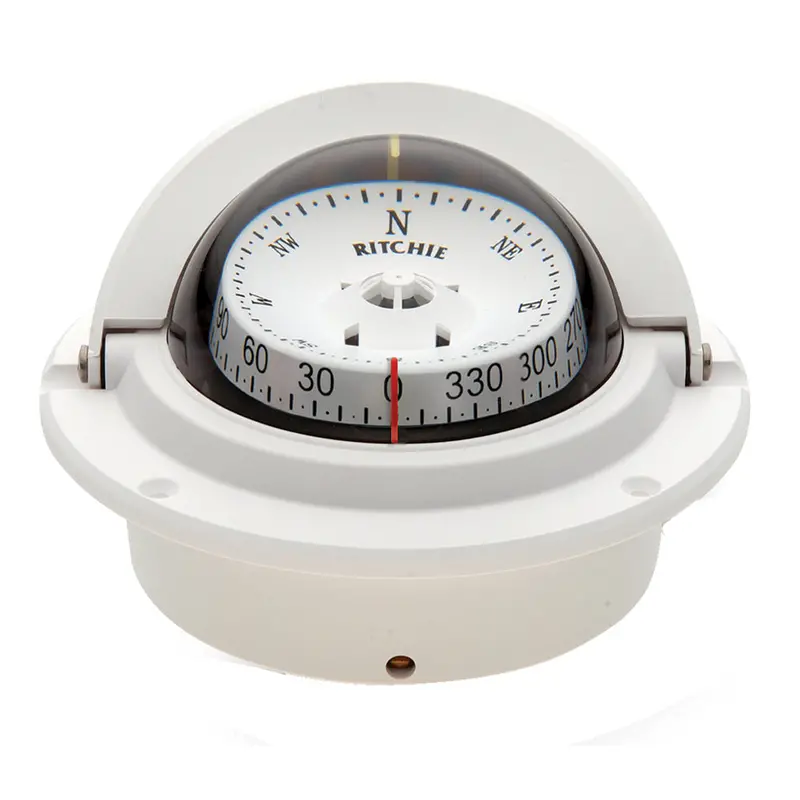 Ritchie F-83W Voyager Compass – White Flush-Mount Helm Accessory 1