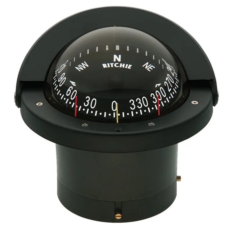 Ritchie Navigator Fn-203 Magnetic Compass — Flush-Mounted, Black Housing (Model Fn-203) 1
