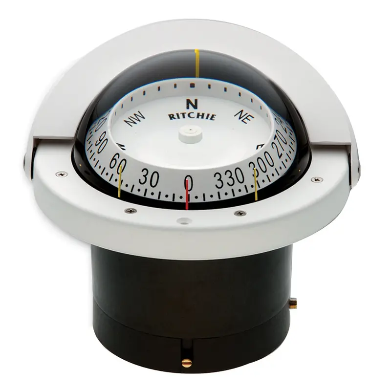 Ritchie Navigator Fnw-203 Magnetic Compass — Flush-Mounted, White Housing (Model Fnw-203) 1