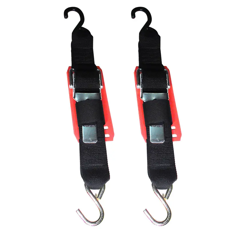 Rod Saver Vinyl-Padded Paddle Buckle 2-Inch X 4-Foot Trailer Tie-Down Strap Pair – 2Pb4Vp 1