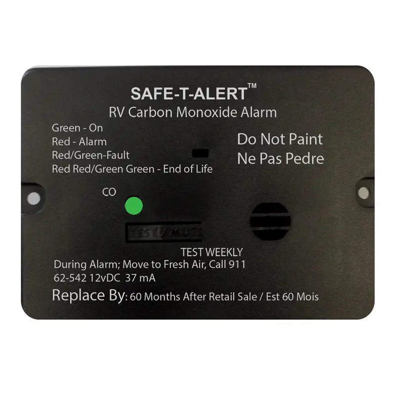 Safe-T-Alert 62-542-Bl Carbon Monoxide Detector – 12V Rv Flush-Mount, Black Housing 1