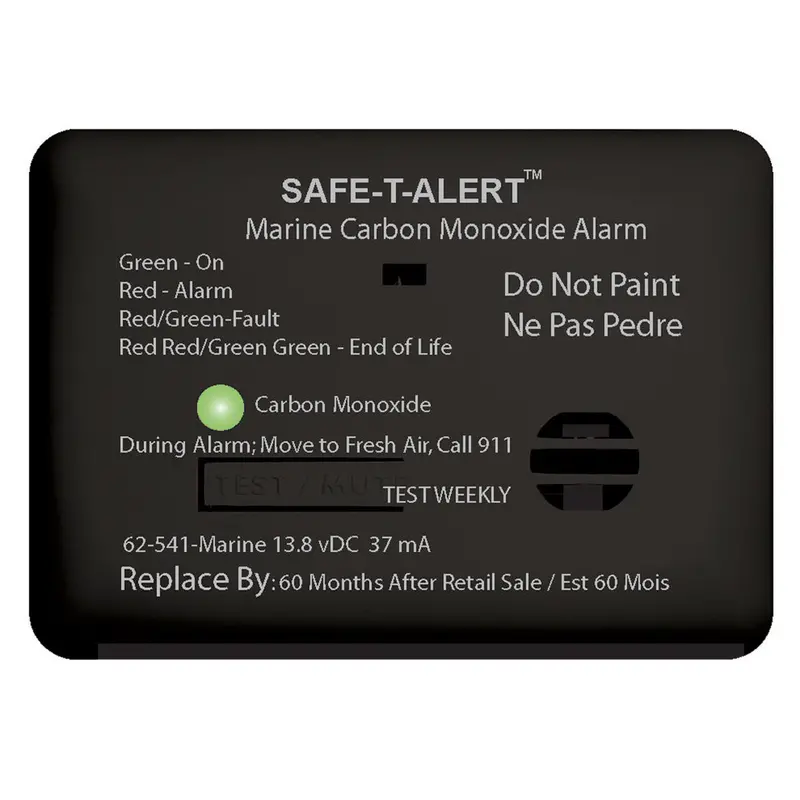 Safe-T-Alert 62-Series Co Alarm – 12V Surface Mount, Black Housing [62-541-Marine-Bl] 1