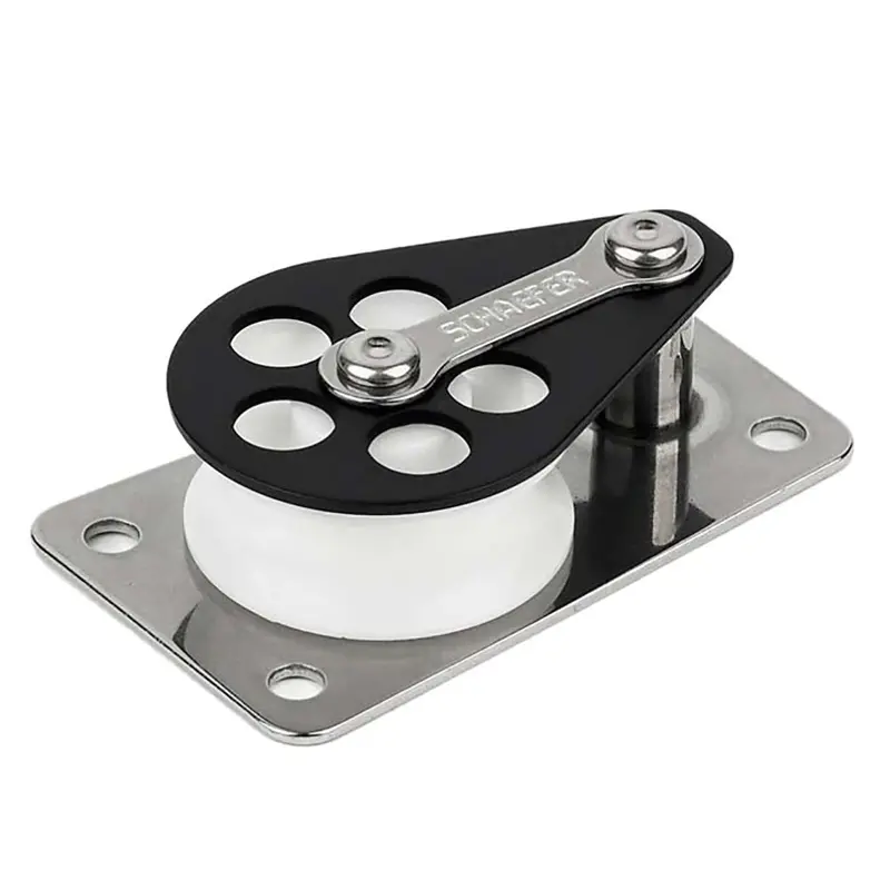 Schaefer Series 3 Flat-Base Block – Aluminum Cheek, Delrin Sheave 1