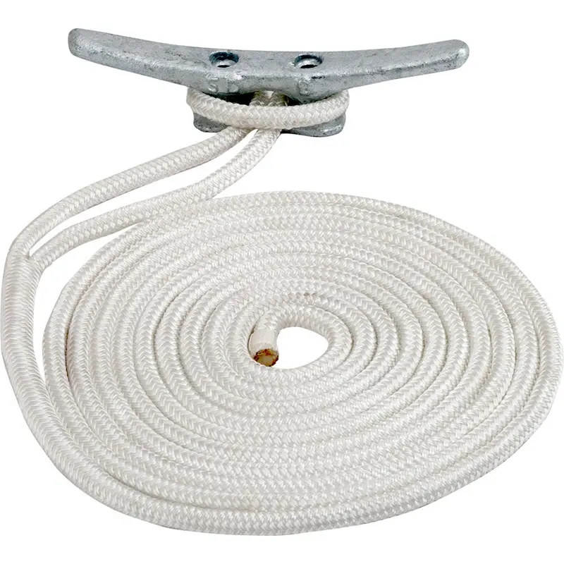 Sea-Dog 1/2" × 15' Double-Braided Nylon Dock Line – White [302112015Wh-1] 1