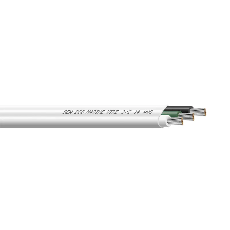 Sea-Dog 14/3 White/Green/Black Flat Triplex Cable – 500 Ft 1