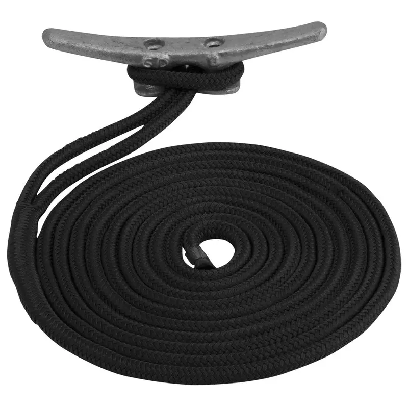 Sea-Dog 5/8" × 25' Double-Braided Nylon Dock Line – Black [302116025Bk-1] 1