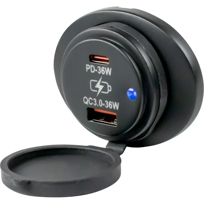 Sea-Dog Oval Surface-Mount Usb 3.0 And Usb-C Power Socket (426535-1) 1