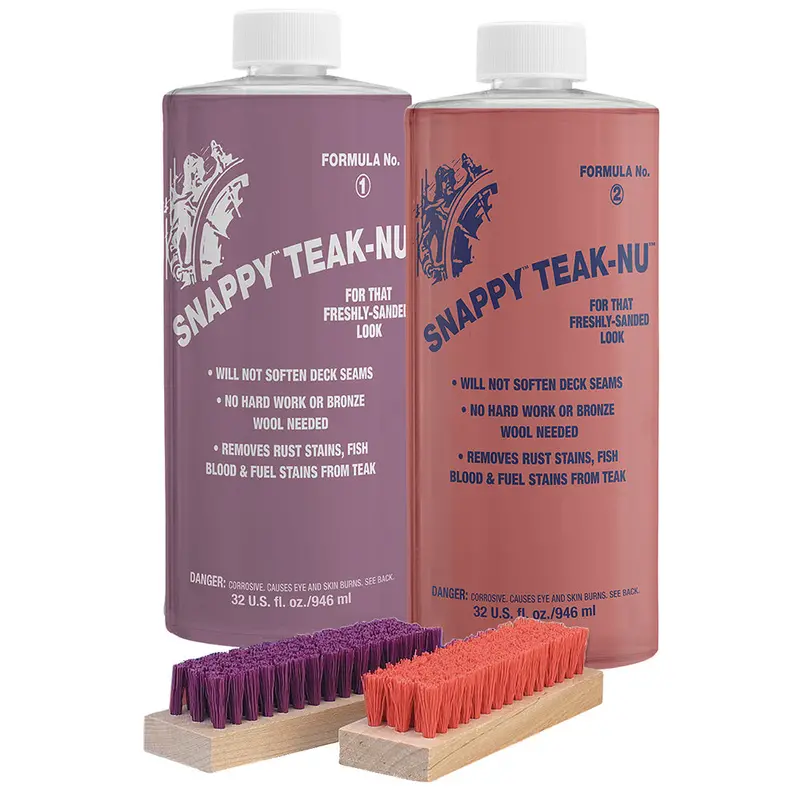 Snappy Teak-Nu Restoration Kit – Includes Formula 1 & 2 (32 Oz Each) + Bristle Brush (Model Stn-Qkit) 1