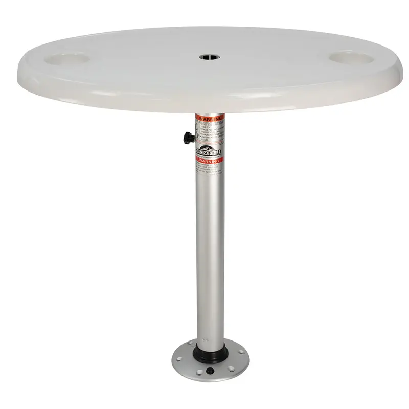 Springfield White Oval Table Package – 18" X 30", Thread-Lock Assembly 1