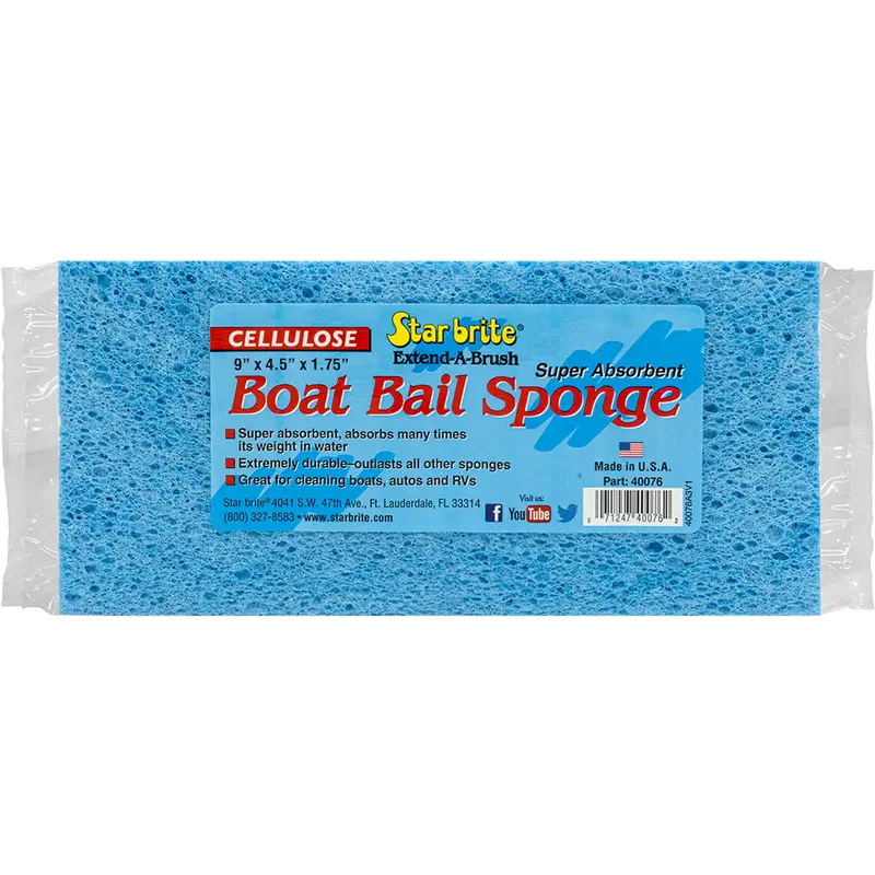 Star Brite Oversized Cellulose Boat Bail Sponge – 9" X 4.5" X 1.75" 1