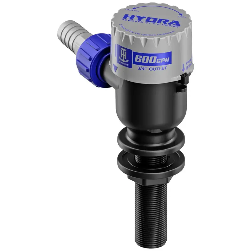 T-H Marine Hydra 12V Livewell Pump – 600 Gph, Extended-Nozzle Configuration 1