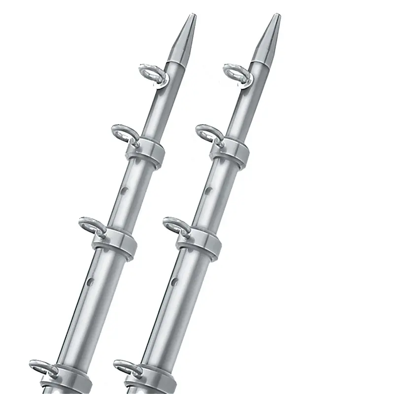 Taco 15-Foot Silver/Silver Outrigger Poles – 1-1/8" Diameter Aluminum Set [Ot-0442Vel15] 1