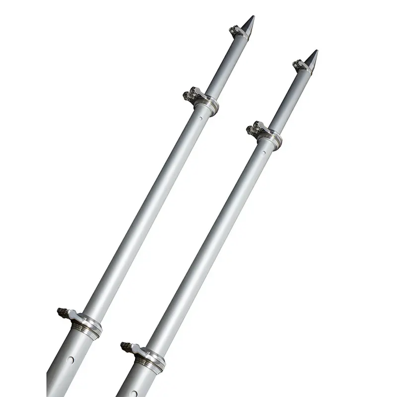 Taco 18-Foot Deluxe Outrigger Pole Set – Dual Silver Anodized Poles With Roller Guides 1