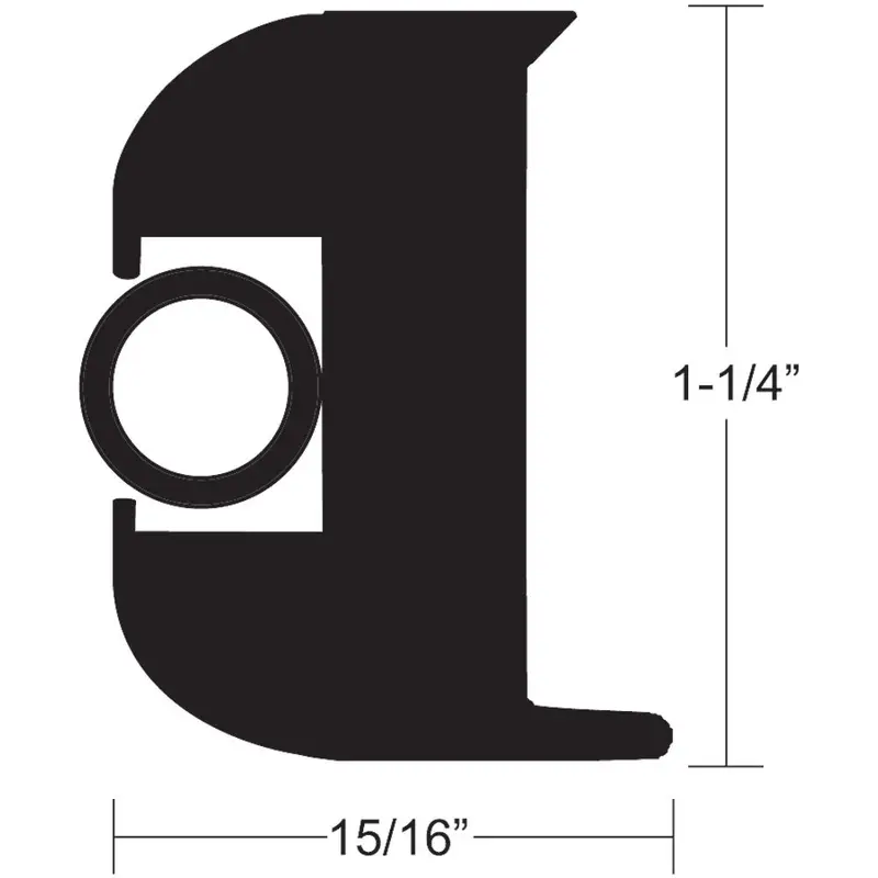 Taco Flex Vinyl Rub Rail Kit – 50 Ft, Black With Black Insert, 1-1/4" Diameter [V11-3447Bbk50-2] 1