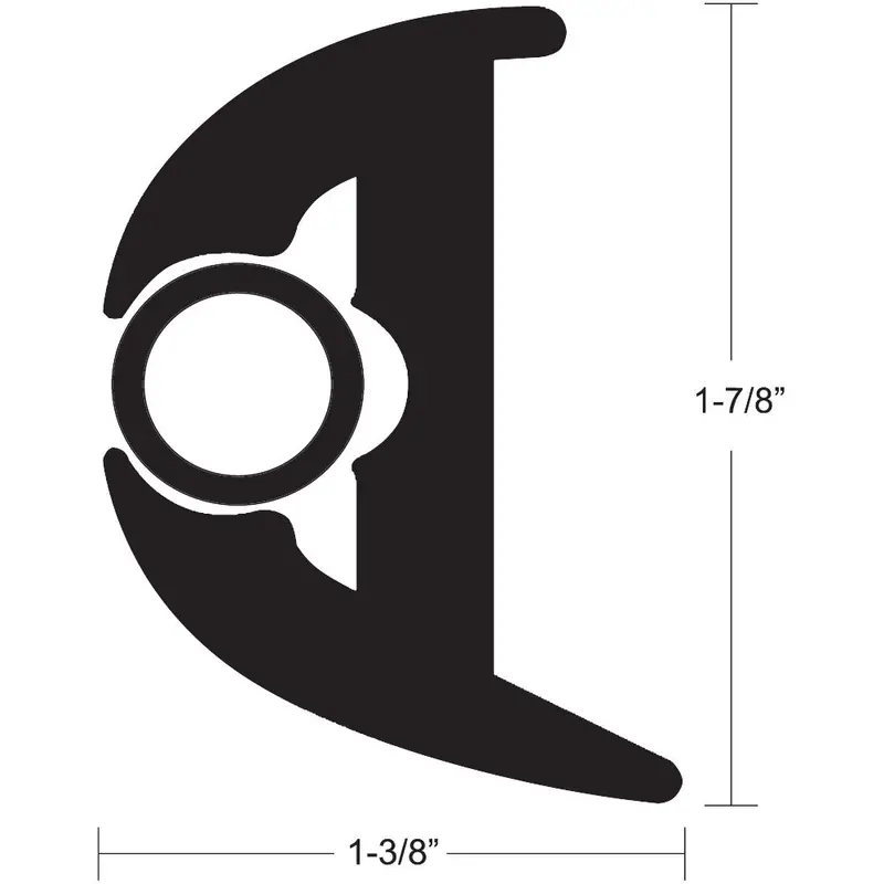 Taco Flex Vinyl Rub Rail Kit – 70 Ft, Black With Black Insert, 1-7/8" X 1-3/8" [V11-3426Bbk70-2] 1