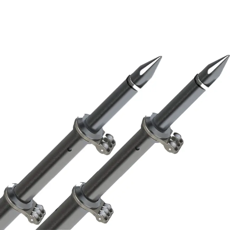Taco Ot-0318Hd-Bka 18" Deluxe Outrigger Poles With Rollers – Silver/Black 1