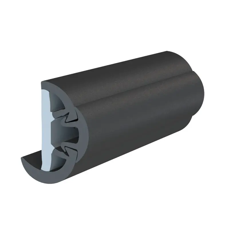 Taco Suproflex Rub Rail Kit – 1-5/8"H × 7/8"W × 60' Length, Black Base With Black Vinyl Overlay [V11-9991Bbk60-2] 1
