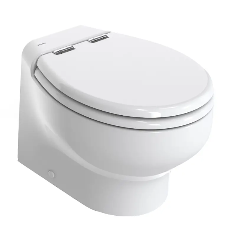 Thetford Silence Plus 2G Short-Height Toilet – 24V White With Wood-Polyester Soft-Close Seat 1