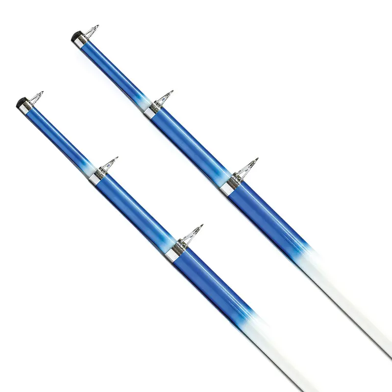 Tigress 15-Foot Telescoping Fiberglass Outrigger Poles – 1-1/8" Od, White/Blue (Pair) 1