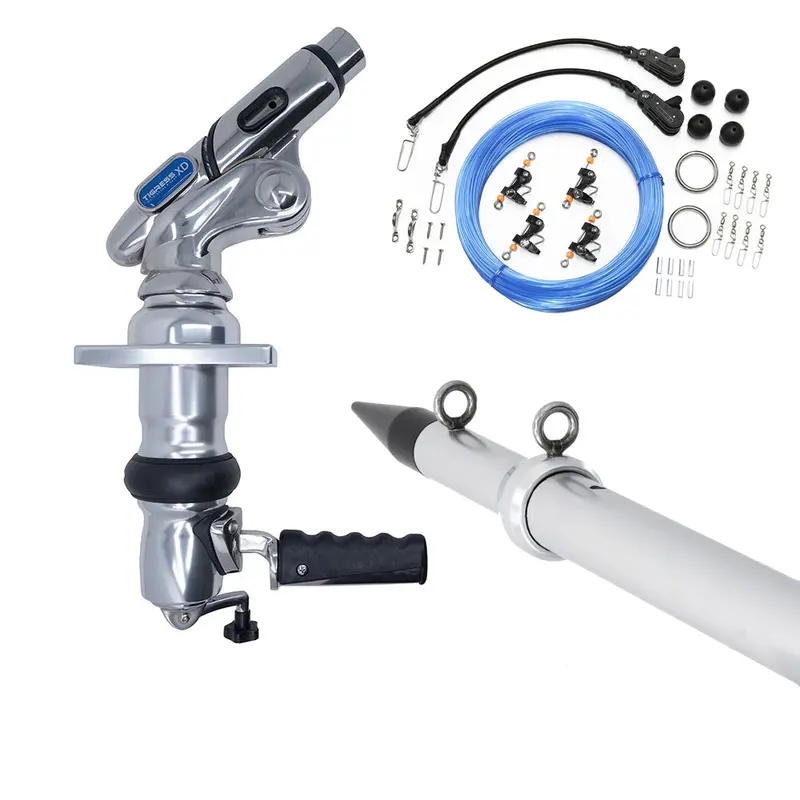 Tigress Xd Crank-Actuated Top-Mount Outrigger System – 18-Foot Silver Pro Rigging Kit [88825-2] 1