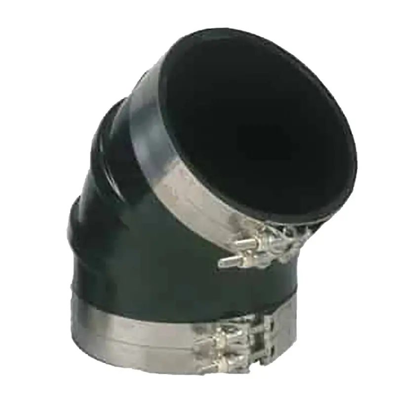 Trident Marine 4-Inch Id Epdm Black Rubber 45° Wet Exhaust Elbow With Four Stainless Steel T-Bolt Clamps (Trl-445-S/S) 1