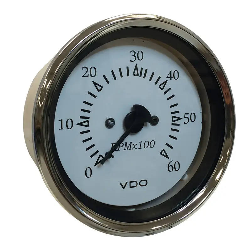 Vdo Cockpit Marine 85Mm Sterndrive Tachometer – White Dial & Chrome Bezel [333-15274] 1