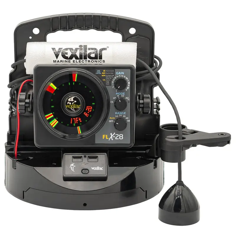 Vexilar Flx-28 Pro Pack Elite Ice Fishing System With Pro View Ice-Ducer & Lithium Battery 1