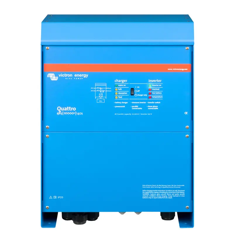 Victron Quattro 48V 10Kva Inverter/Charger – 140A Ac Input, 100A Dc Charge [Qua483100300] 1