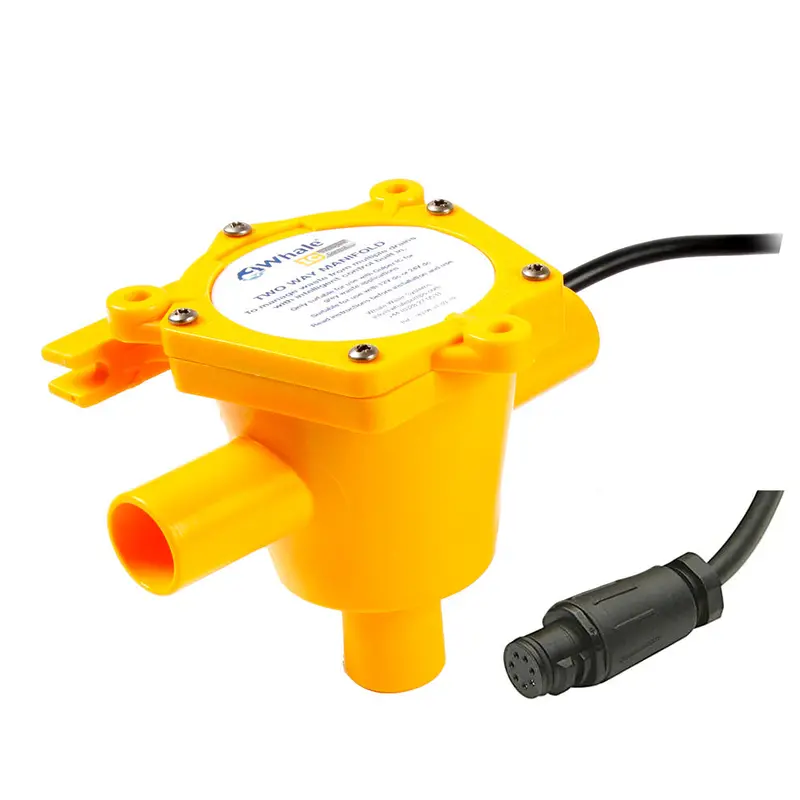 Whale Wm1984B – Dual-Port 12-Volt Waste Manifold With 3/4-Inch Fittings And Integrated Cable Control 1