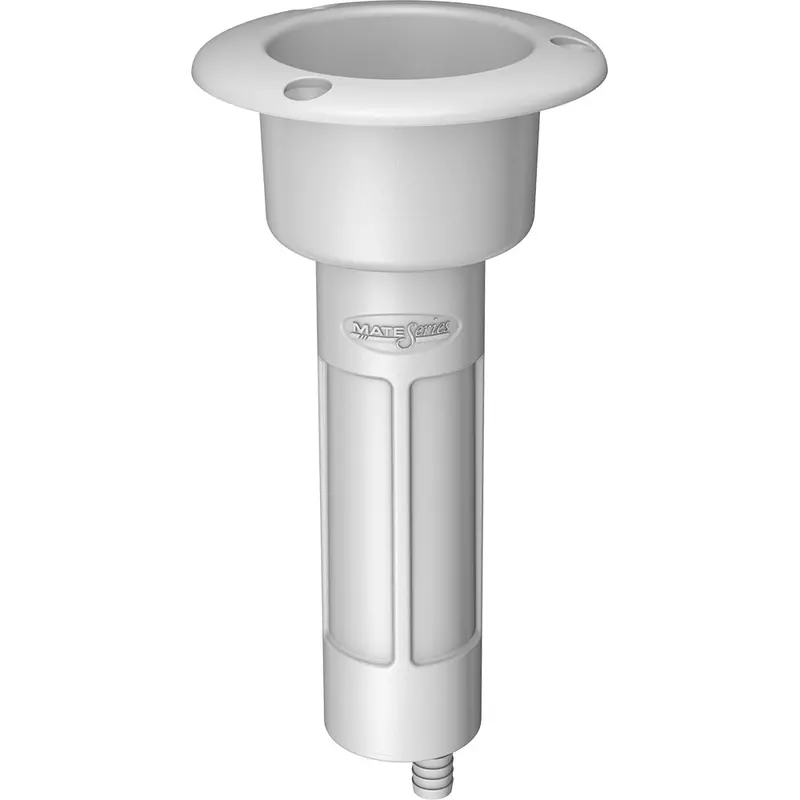 White Plastic Round Cup Holder With Drain And No Rods – Mate Series [P1000Dw] 1