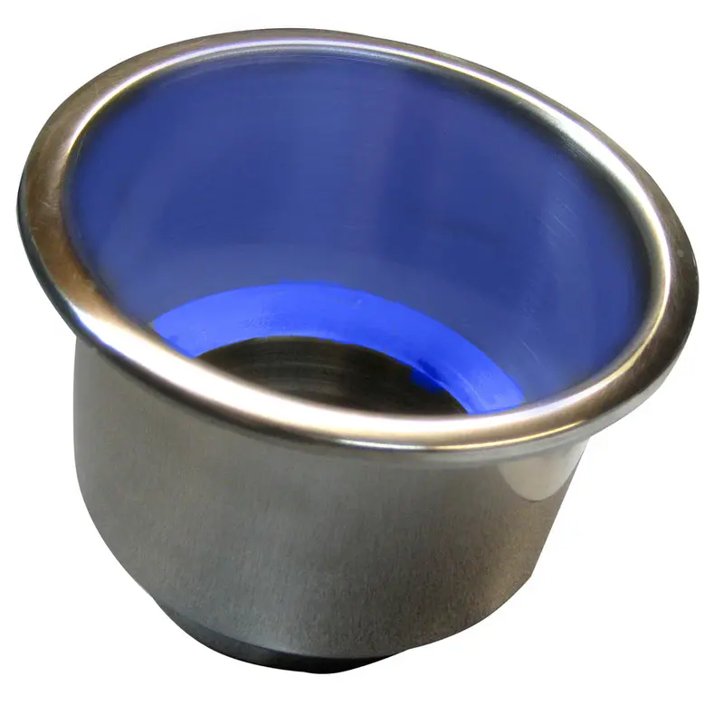 Whitecap Stainless Steel Flush-Mount Cup Holder With Blue Led Illumination [S-3511Bc] 1
