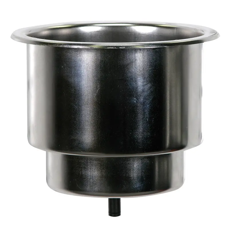 Whitecap Stainless Steel Flush-Mount Cupholder With Drain – 302 Grade 1