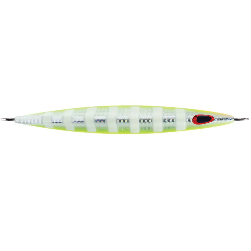 Williamson Kensaki 280 Jig: 7.25" / 9.875 Oz, Uv Chartreuse Glow Zebra Pattern [Ksj280Uvcgz] 1